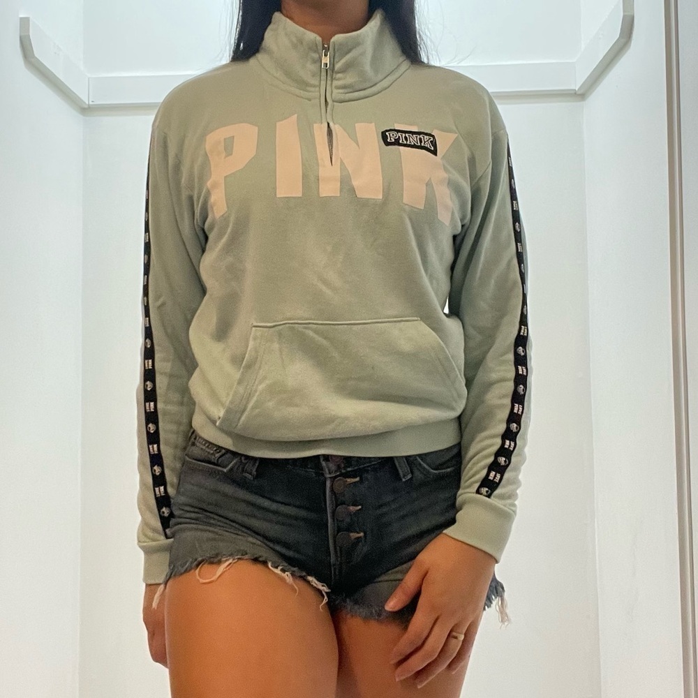 💙 Women’s Light Blue Quarter-Zip Sweater by PINK – Size XS 💙
